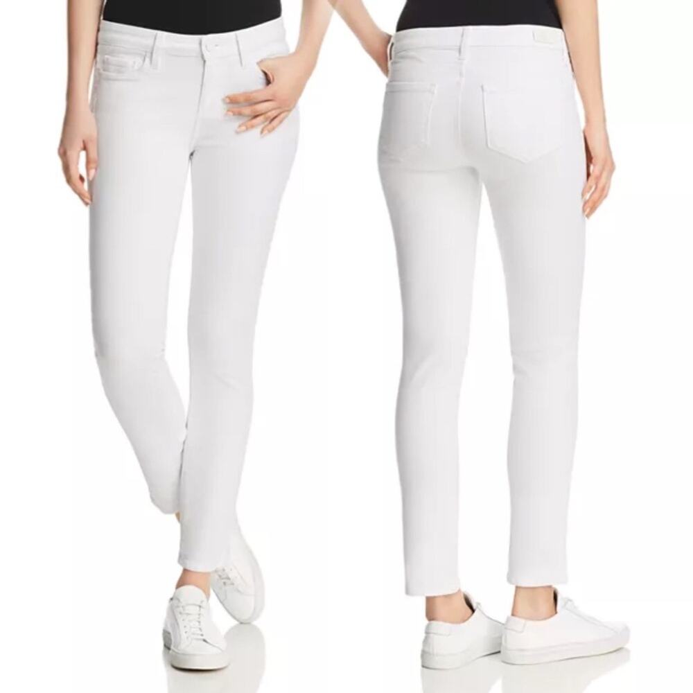 Paige Skinny White Jeans Mid-Rise Skyline Skinny Optic White Size 29